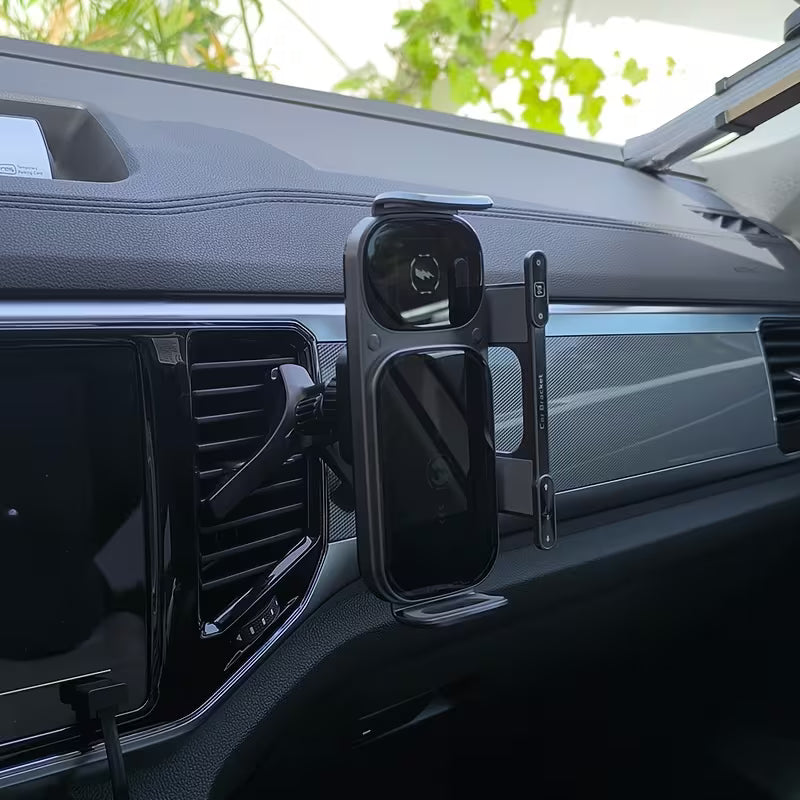 Wireless Charging Car Phone Mount – Auto Rotating 2-in-1 Fast Charger
