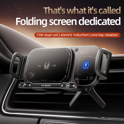 Wireless Charging Car Phone Mount – Auto Rotating 2-in-1 Fast Charger