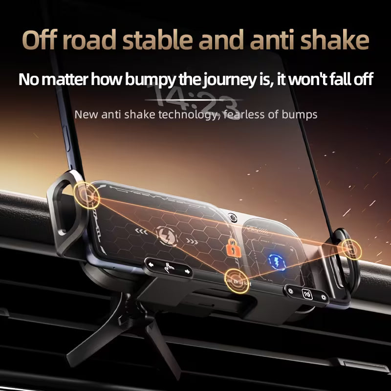 Wireless Charging Car Phone Mount – Auto Rotating 2-in-1 Fast Charger
