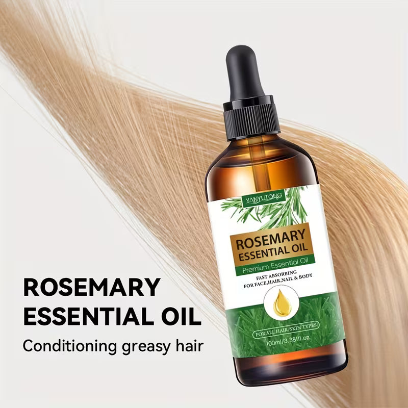 [Original] 100Ml Rosemary Essential Oil, Suitable for All Hair Types + Pain Relief - For Both Men & Women ✅