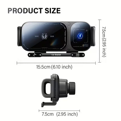 Wireless Charging Car Phone Mount – Auto Rotating 2-in-1 Fast Charger